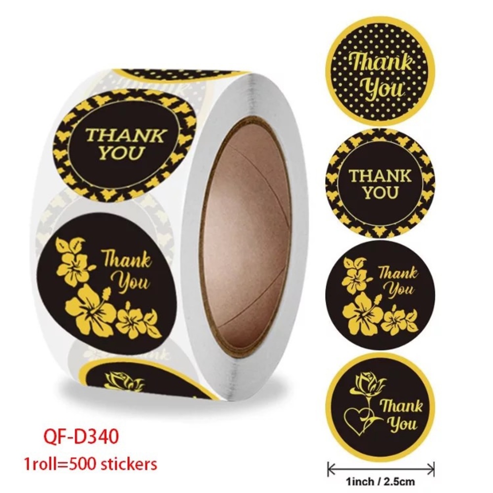 I Inch 500PCS Custom Thank You Label Sticker Roll
